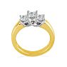 CLOSEOUT 3/4ct Princess Three Diamond Ring, 14K Yellow Gold Image-3