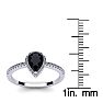 1 Carat Pear Shape Sapphire and Halo Diamond Ring In 14 Karat White Gold Image-5