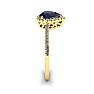 1 Carat Pear Shape Sapphire and Halo Diamond Ring In 14 Karat Yellow Gold Image-3