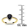 1 Carat Pear Shape Sapphire and Halo Diamond Ring In 14 Karat Yellow Gold Image-5