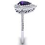 1 Carat Pear Shape Amethyst and Double Halo Diamond Ring In 14 Karat White Gold Image-4