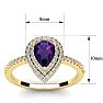 1 Carat Pear Shape Amethyst and Double Halo Diamond Ring In 14 Karat Yellow Gold Image-5