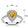 1 Carat Pear Shape Citrine and Double Halo Diamond Ring In 14 Karat White Gold Image-5