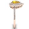 1 Carat Pear Shape Citrine and Double Halo Diamond Ring In 14 Karat Rose Gold Image-4