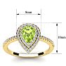 1 Carat Pear Shape Peridot and Double Halo Diamond Ring In 14 Karat Yellow Gold Image-5