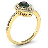 1-1/5 Carat Pear Shape Mystic Topaz Ring With Double Diamond Halo In 14 Karat Yellow Gold Image-2