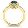 1-1/5 Carat Pear Shape Mystic Topaz Ring With Double Diamond Halo In 14 Karat Yellow Gold Image-3