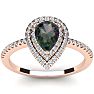 1-1/5 Carat Pear Shape Mystic Topaz Ring With Double Diamond Halo In 14 Karat Rose Gold Image-1