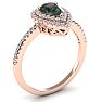 1-1/5 Carat Pear Shape Mystic Topaz Ring With Double Diamond Halo In 14 Karat Rose Gold Image-2
