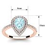 Aquamarine Ring: Aquamarine Jewelry: 1 Carat Pear Shape Aquamarine and Double Halo Diamond Ring In 14 Karat Rose Gold Image-5