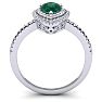 1 Carat Pear Shape Emerald and Double Halo Diamond Ring In 14 Karat White Gold Image-3