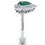 1 Carat Pear Shape Emerald and Double Halo Diamond Ring In 14 Karat White Gold Image-4