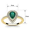 1 Carat Pear Shape Emerald and Double Halo Diamond Ring In 14 Karat Yellow Gold Image-5