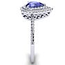 1 Carat Pear Shape Tanzanite and Double Halo Diamond Ring In 14 Karat White Gold Image-4