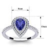 1 Carat Pear Shape Tanzanite and Double Halo Diamond Ring In 14 Karat White Gold Image-5