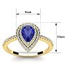 1 Carat Pear Shape Tanzanite and Double Halo Diamond Ring In 14 Karat Yellow Gold Image-5