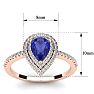 1 Carat Pear Shape Tanzanite and Double Halo Diamond Ring In 14 Karat Rose Gold Image-5