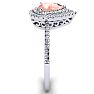 1 Carat Pear Shape Morganite and Double Halo Diamond Ring In 14 Karat White Gold Image-4