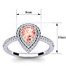 1 Carat Pear Shape Morganite and Double Halo Diamond Ring In 14 Karat White Gold Image-5