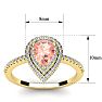 1 Carat Pear Shape Morganite and Double Halo Diamond Ring In 14 Karat Yellow Gold Image-5