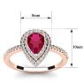 1 Carat Pear Shape Ruby and Double Halo Diamond Ring In 14 Karat Rose Gold Image-5