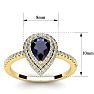 1 Carat Pear Shape Sapphire and Double Halo Diamond Ring In 14 Karat Yellow Gold Image-5