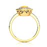 1 1/2 Carat Oval Shape Citrine and Double Halo Diamond Ring In 14 Karat Yellow Gold Image-3