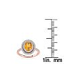 1 1/2 Carat Oval Shape Citrine and Double Halo Diamond Ring In 14 Karat Rose Gold Image-4