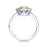1 3/4 Carat Oval Shape Peridot and Double Halo Diamond Ring In 14 Karat White Gold Image-3