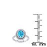 1 3/4 Carat Oval Shape Blue Topaz and Double Halo Diamond Ring In 14 Karat White Gold Image-4