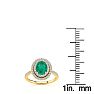 1 1/2 Carat Oval Shape Emerald and Double Halo Diamond Ring In 14 Karat Yellow Gold Image-4