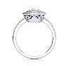 1 1/2 Carat Oval Shape Green Amethyst and Double Halo Diamond Ring In 14 Karat White Gold Image-4