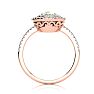 1 1/2 Carat Oval Shape Green Amethyst and Double Halo Diamond Ring In 14 Karat Rose Gold Image-3