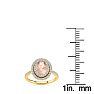 1-1/2 Carat Oval Shape Morganite and Double Halo Diamond Ring In 14 Karat Yellow Gold Image-4