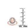 1-1/2 Carat Oval Shape Morganite and Double Halo Diamond Ring In 14 Karat Rose Gold Image-4