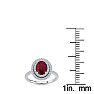 2 Carat Oval Shape Ruby and Double Halo Diamond Ring In 14 Karat White Gold Image-4