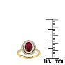 2 Carat Oval Shape Ruby and Double Halo Diamond Ring In 14 Karat Yellow Gold Image-4