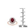 2 Carat Oval Shape Ruby and Double Halo Diamond Ring In 14 Karat Rose Gold Image-4