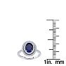 2 Carat Oval Shape Sapphire and Double Halo Diamond Ring In 14 Karat White Gold Image-4