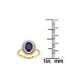 2 Carat Oval Shape Sapphire and Double Halo Diamond Ring In 14 Karat Yellow Gold Image-4