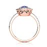 2 Carat Oval Shape Sapphire and Double Halo Diamond Ring In 14 Karat Rose Gold Image-3