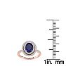 2 Carat Oval Shape Sapphire and Double Halo Diamond Ring In 14 Karat Rose Gold Image-4