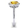 1 1/4 Carat Oval Shape Citrine and Halo Diamond Ring In 14 Karat White Gold Image-4