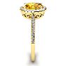1 1/4 Carat Oval Shape Citrine and Halo Diamond Ring In 14 Karat Yellow Gold Image-4