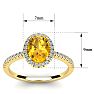 1 1/4 Carat Oval Shape Citrine and Halo Diamond Ring In 14 Karat Yellow Gold Image-5