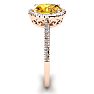 1 1/4 Carat Oval Shape Citrine and Halo Diamond Ring In 14 Karat Rose Gold Image-4