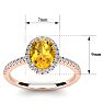 1 1/4 Carat Oval Shape Citrine and Halo Diamond Ring In 14 Karat Rose Gold Image-5