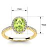 1 1/2 Carat Oval Shape Peridot and Halo Diamond Ring In 14 Karat Yellow Gold Image-5