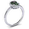 1-3/4 Carat Oval Shape Mystic Topaz Ring With Diamond Halo In 14 Karat White Gold Image-2