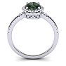 1-3/4 Carat Oval Shape Mystic Topaz Ring With Diamond Halo In 14 Karat White Gold Image-3